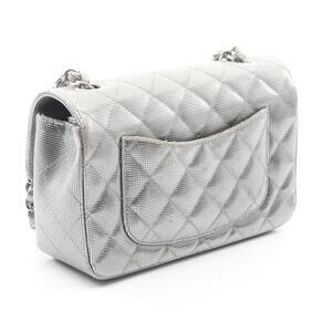 Chanel Leather Tone Silver Bag Matelasse Shoulder Silver